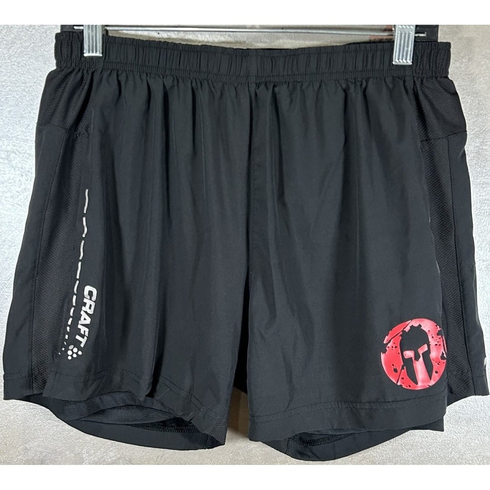 Craft Spartan Shorts Men's Size Large Black Red Running Cycling Athletic Sport